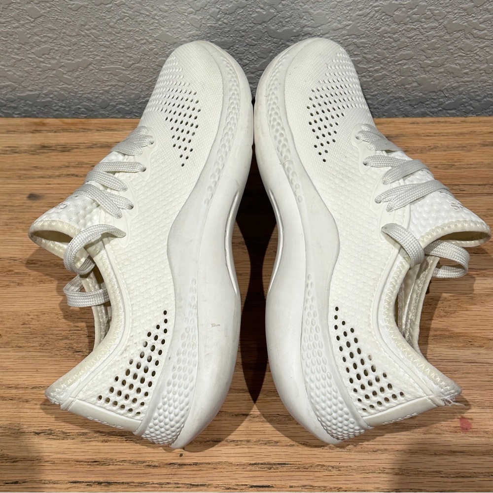 CROCS LiteRide Pacer Women's Lace Up Sneakers‎ Size 9 White - Picture 8 of 10